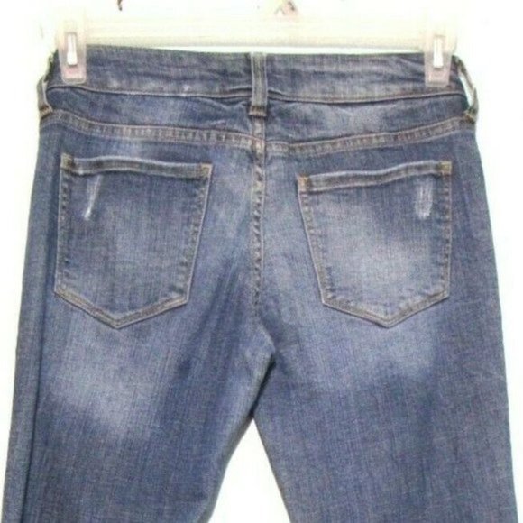 Women's Bootcut Jeans 27" Waist Distressed Mid Rise Grunge 2.1 Denim - Picture 2 of 5